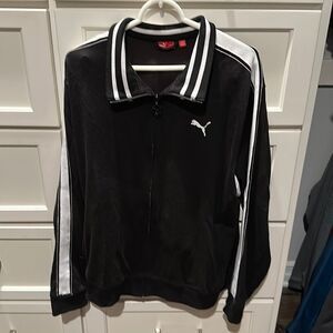 PUMA Men’s Full-Zip Track Jacket Black & White Size L